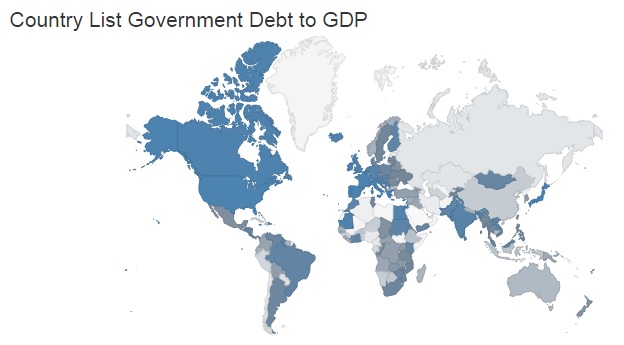 debt to gdp global map