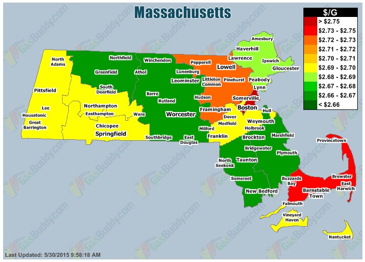 Massachusetts gas prices may 2015