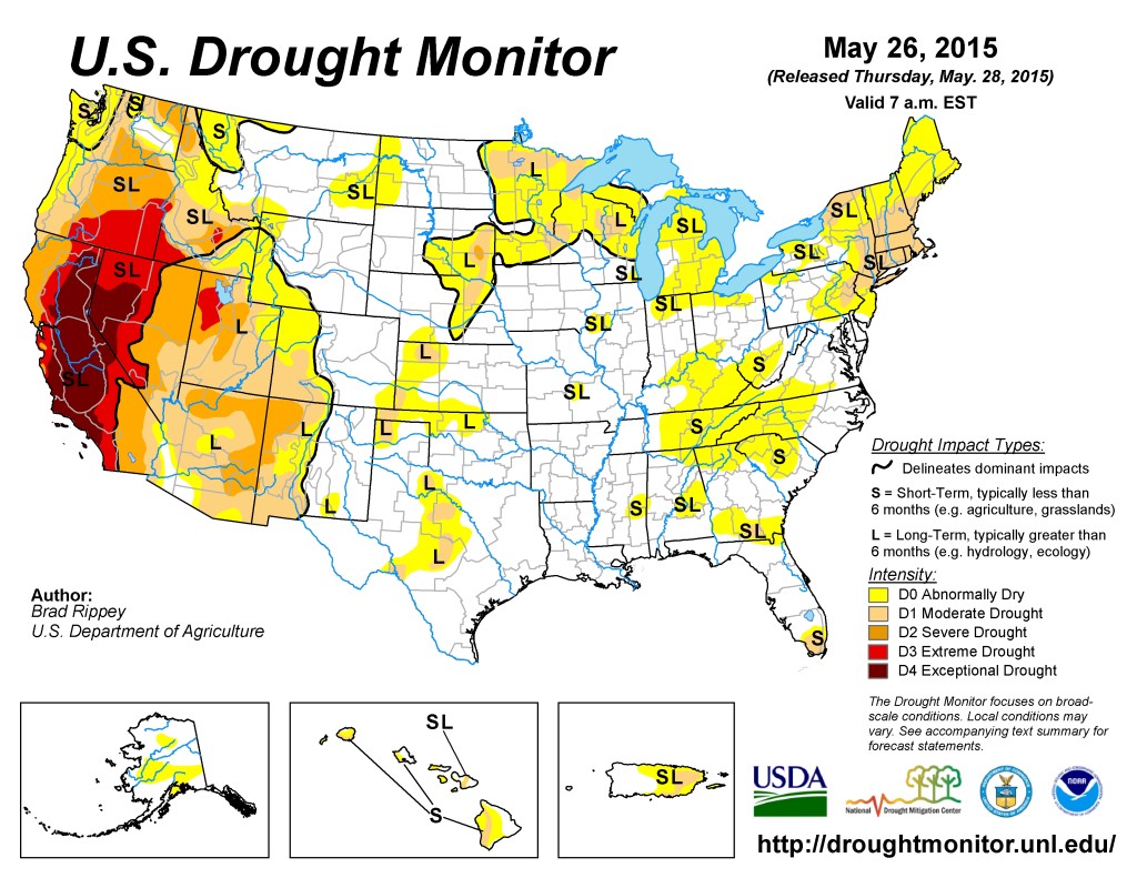 US drought map may 2015