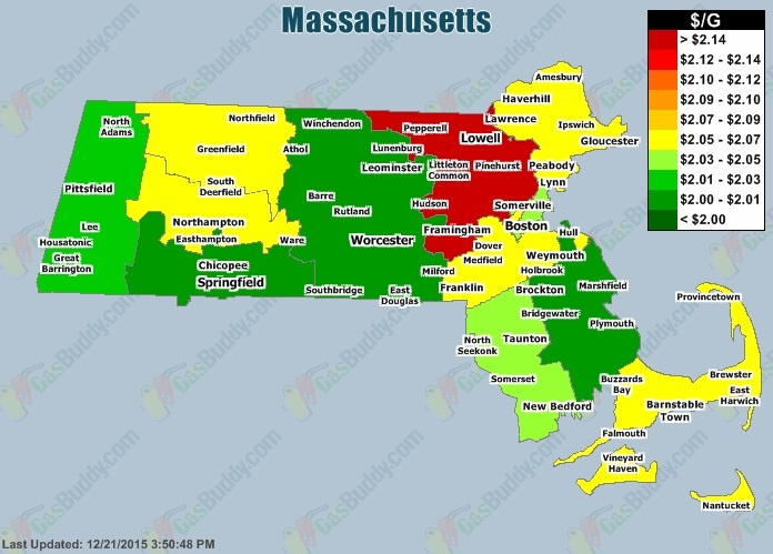 Gas Prices in Massachusetts