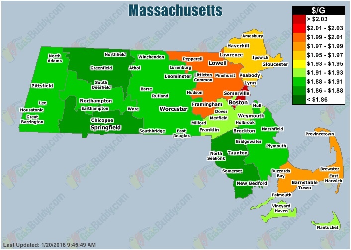 Massachusetts Gas Prices